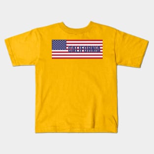California State in American Flag Kids T-Shirt